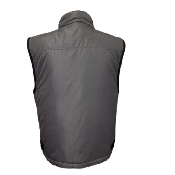 FLIPBOX Vintage Mens Full Zip Outdoor Puffer Vest, Gray/Black, size L - Picture 4 of 7